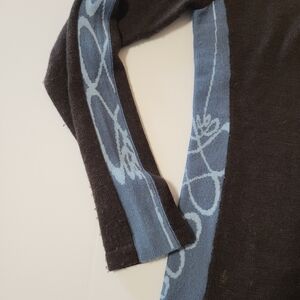 Smartwool Quarter Zip Merino Wool Pullover Brown Blue Base Layer Women's Small